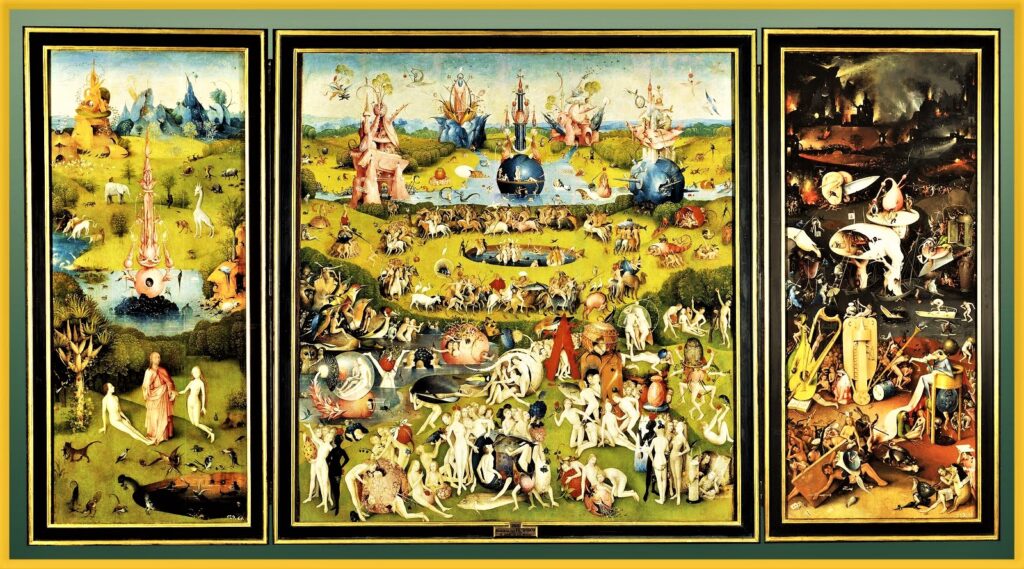 Hieronymus Bosch, el Jardín de las Delicias, en el Museo del Prado. Sus personajes nos cuentan su historia y nos plantean enigmas del s.XV